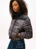 Multi Leopard Ripstop Relaxed Cropped Puffer Jacket  Women