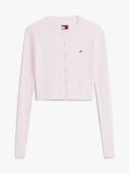 Pink Cropped Crew Neck Slim Cardigan  Women