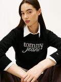 Black Stitch Logo Chenille Slim Cropped Jumper  Women