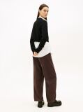 Black Stitch Logo Chenille Slim Cropped Jumper  Women
