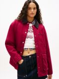 Pink Corduroy Collar Twill Utility Jacket  Women