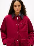 Pink Corduroy Collar Twill Utility Jacket  Women
