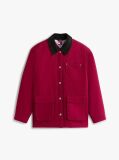 Pink Corduroy Collar Twill Utility Jacket  Women