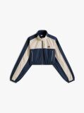 Blue Tommy Badge Colour-Blocked Piping Crinkle Jacket  Women