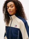 Blue Tommy Badge Colour-Blocked Piping Crinkle Jacket  Women