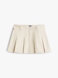 Beige Pleated Mini Skirt  Women