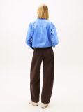 Blue Relaxed Fit Cropped Poplin Shirt  Women