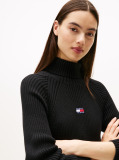 Black Tommy Badge Maxi Jumper Dress  Women