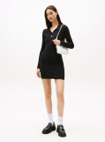 Black Tommy Badge Slim Midi Jumper Dress  Women