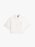 Beige Relaxed Fit Broderie Anglaise Back Logo Shirt  Women