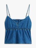 Denim Chambray Spaghetti Strap Slim V-Neck Top  Women