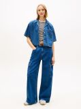 Denim Relaxed Fit Chambray Cropped Shirt  Women