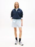 Blue Linen Blend Five-Pocket Shorts  Women
