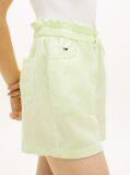 Green Linen Blend Five-Pocket Shorts  Women