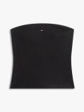 Black Ribbed Slim Bandeau Top  Women