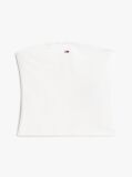 White Ribbed Slim Bandeau Top  Women