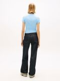 Blue Wavy Flag Ribbed Slim T-Shirt  Women