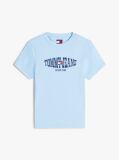 Blue Wavy Flag Ribbed Slim T-Shirt  Women