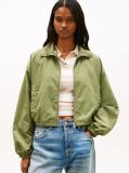 Green Water Repellent Tie Side Zip-Thru Jacket  Women