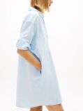 Blue Oversized Linen Blend Shirt Dress  Women