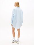 Blue Oversized Linen Blend Shirt Dress  Women