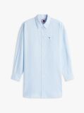 Blue Oversized Linen Blend Shirt Dress  Women