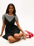 Black Extra Slim Linen Blend Mini Skater Dress  Women