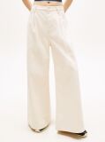 Denim Pleated Mid Rise Loose Straight Leg Jeans  Women