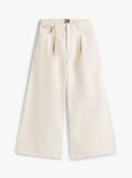 Denim Pleated Mid Rise Loose Straight Leg Jeans  Women