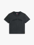 Μαύρο T-Shirt Σε Κανονική Γραμμή Με Tonal Λογότυπο  Γυναίκες