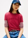 Pink Regular Tonal Logo Crew Neck T-Shirt  Women