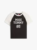 Black Logo Slim Raglan Sleeve T-Shirt  Women