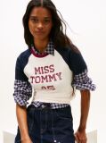 White Logo Slim Raglan Sleeve T-Shirt  Women