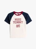 White Logo Slim Raglan Sleeve T-Shirt  Women