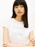 Άσπρο T-Shirt Με Tonal Σημαιάκι  Γυναίκες