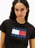 Μαύρο T-Shirt Με Tonal Σημαιάκι  Γυναίκες