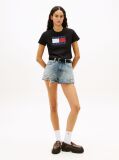 Μαύρο T-Shirt Με Tonal Σημαιάκι  Γυναίκες