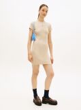 Beige Flag Slim Ribbed Mini Bodycon Dress  Women