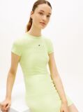 Green Flag Slim Ribbed Mini Bodycon Dress  Women
