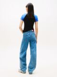 Denim Mid Rise Twist Seam Barrel Leg Jeans  Women