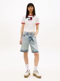Denim Mia Distressed Relaxed Denim Bermuda Shorts  Women