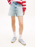 Denim Faded Straight Leg Mom Denim Shorts  Women
