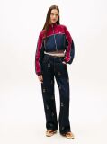 Denim Mia Crest Embroidery Relaxed Straight Leg Jeans  Women