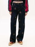Denim Mia Crest Embroidery Relaxed Straight Leg Jeans  Women
