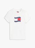 Άσπρο Slim T-Shirt Με Wavy Σημαιάκι  Γυναίκες