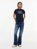Μπλε Heritage T-shirt Με Λογότυπο Σε Κανονική Γραμμή  Γυναίκες