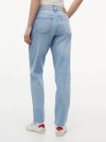 Denim Whiskered Flag Embroidery Mid Rise Slim Jeans  Women