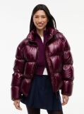 Purple Shiny Down Ripstop Relaxed Puffer Jacket  Women