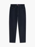 Denim Ultra High Rise Tapered Mom Jeans With Linen  Women