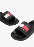 Black Essential Flag Badge Pool Slides  Men